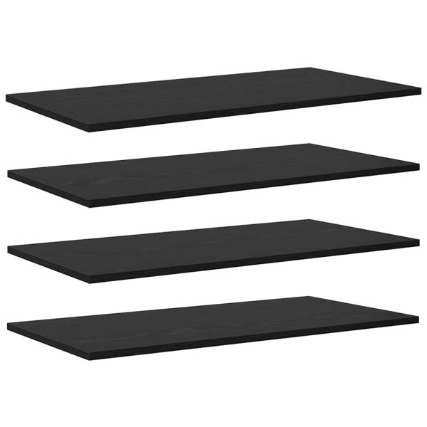 Етажерка Борд 4 pcs Черен 80 x 40 x 1,5 cm Инженерно дърво