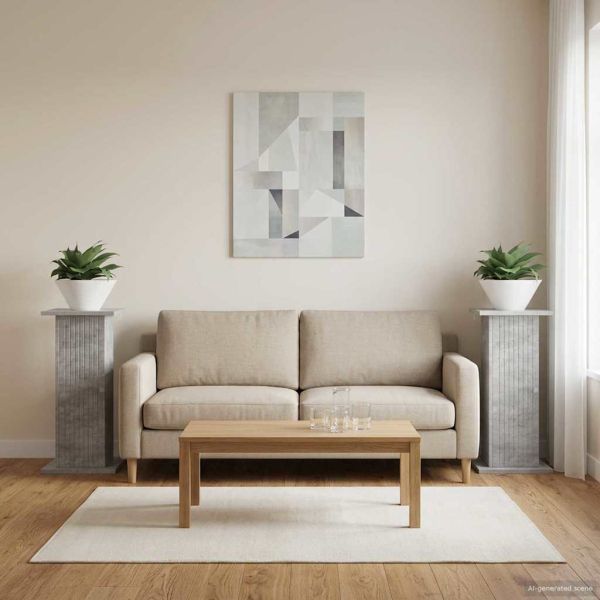 Стойка за растения 2 pcs Бетонно сиво 30,5 x 30 x 60,5 см