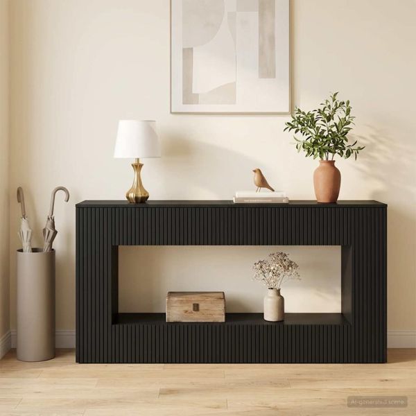 Конзолна маса Черен 155 x 29 x 74 см Инженерен дървен материал