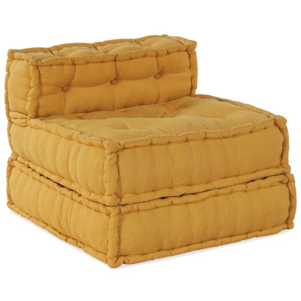 Модулен диван 4 pcs Жълто Текстил