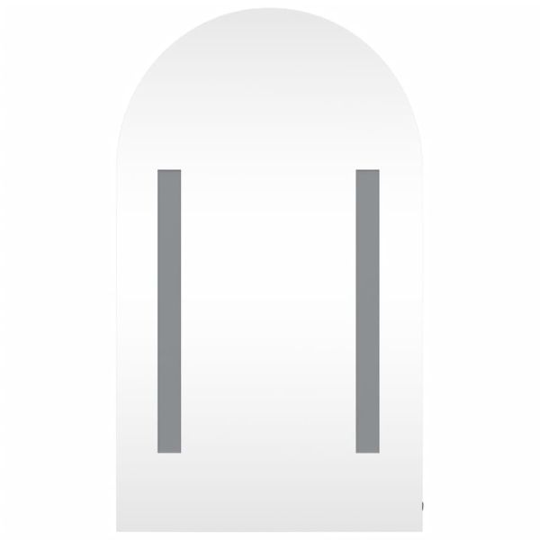 Огледален шкаф за баня с LED светлина дъговиден дъб 42x13x70 см