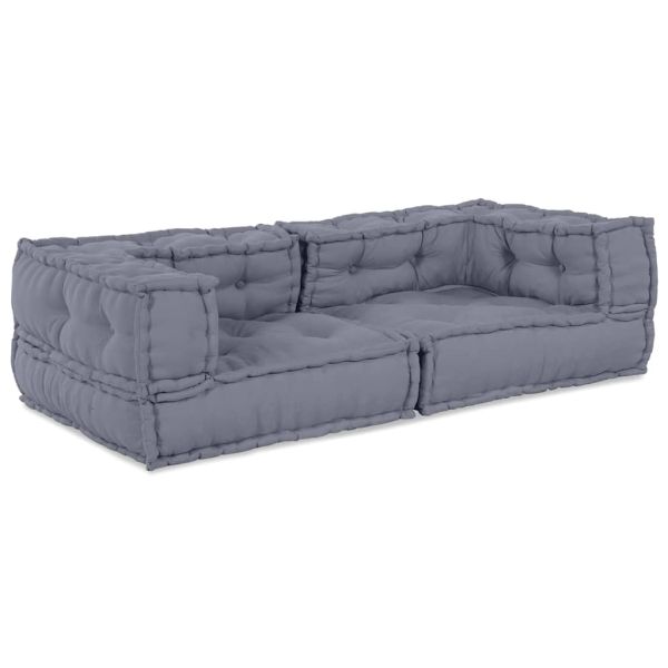 Модулен диван 3 pcs Сиво 140 x 70 x 36 см Текстил