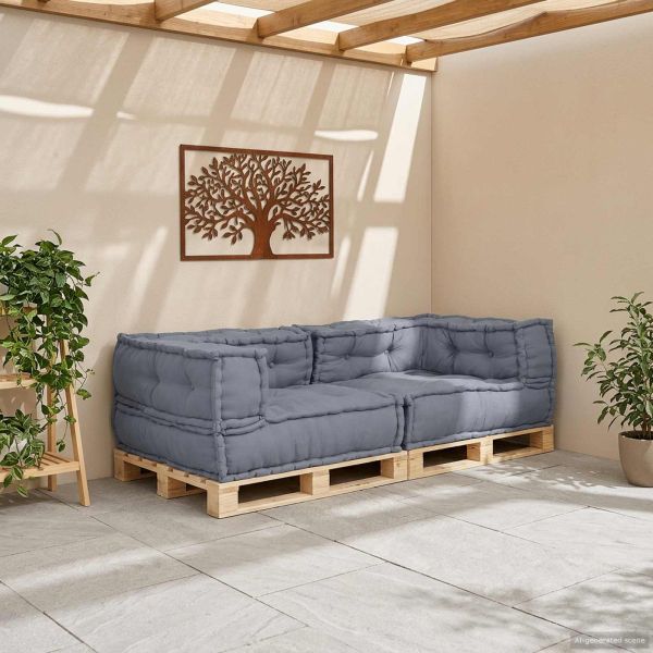 Модулен диван 3 pcs Сиво 140 x 70 x 36 см Текстил