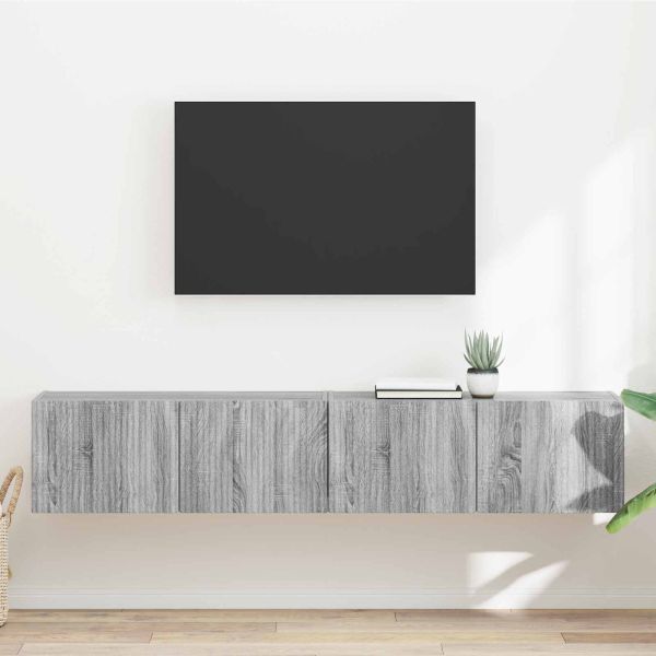 TV стенен шкаф 2 pcs Сив Сонома 78,5 x 31 x 29,5 см