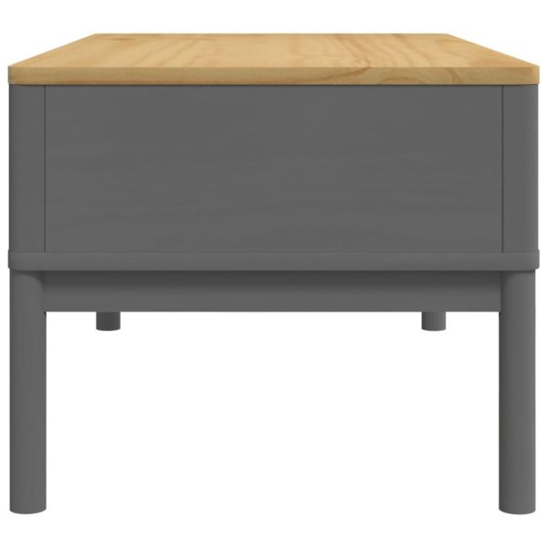 Кафе маса FLORO, сива, 99x55,5x45 см, борово дърво масив