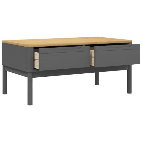 Кафе маса FLORO, сива, 99x55,5x45 см, борово дърво масив