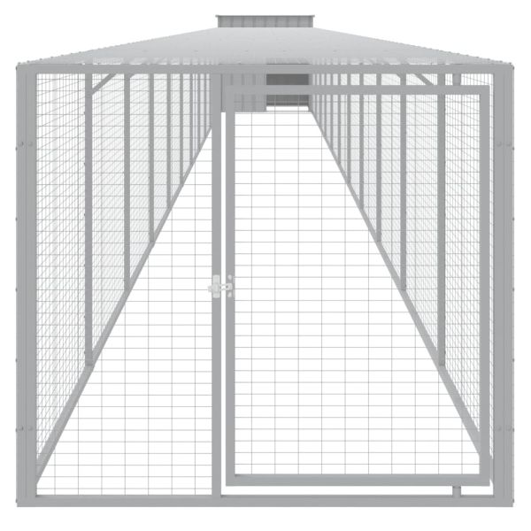 Клетка за пилета с волиера светлосива 110x1221x110 см стомана