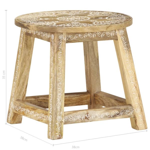 287445 Hand-painted Stool 38x38x35 cm Solid Mango Wood