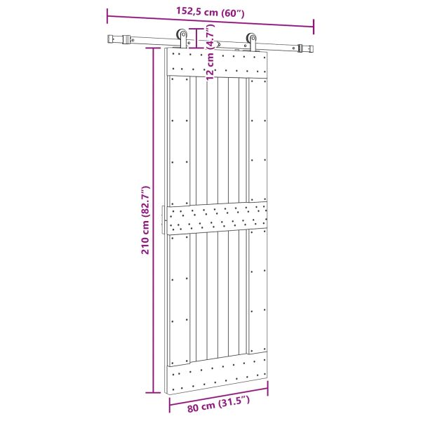 Преплъзваща се врата NARVIK 80 x 210 см (152,5 см)