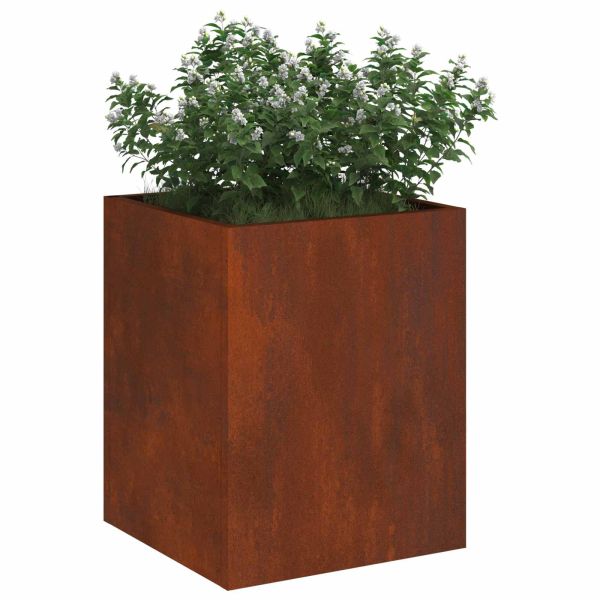 Градинска саксия Патинираща стомана 32 x 32 x 40 см