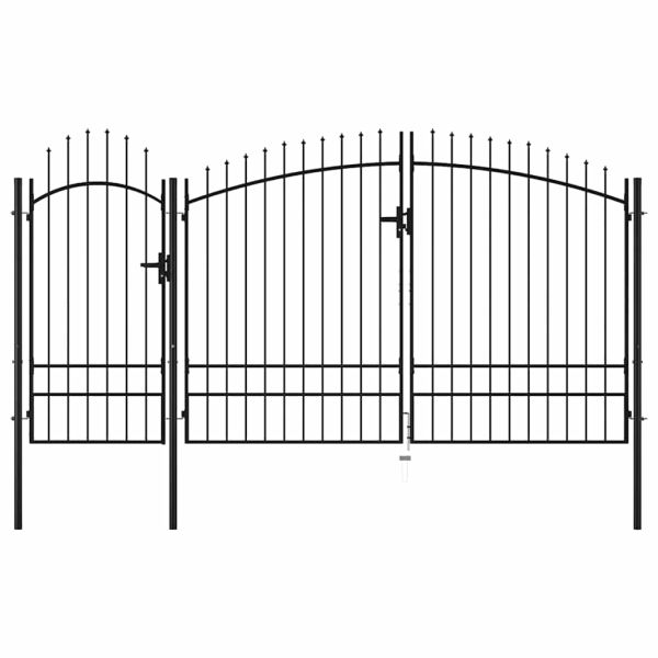 Градинска порта Woerden, стомана, 1,95x4 м, черна
