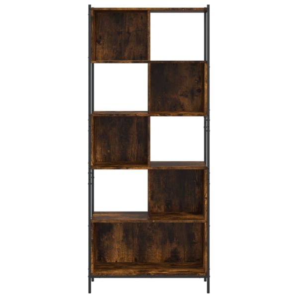 Библиотека, опушен дъб, 72x28x172 см, инженерно дърво