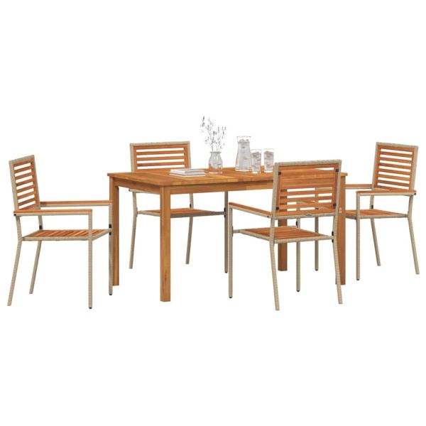 Комплект за хранене в градината 5 pcs Бежово
