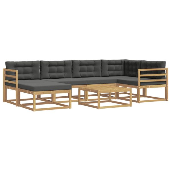 Комплект дивани за открито 7 pcs Бяло и антрацит