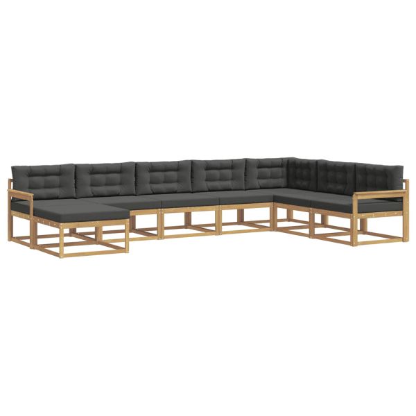 Комплект дивани за открито 8 pcs Бяло и антрацит