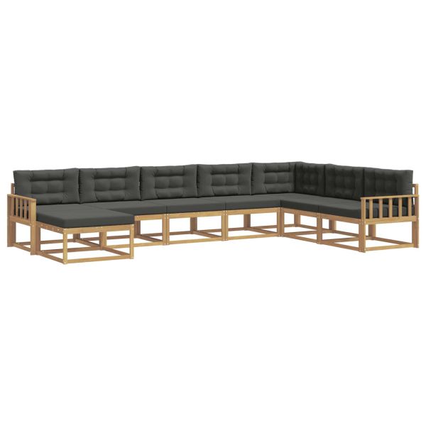 Комплект дивани за открито 8 pcs Бяло и антрацит