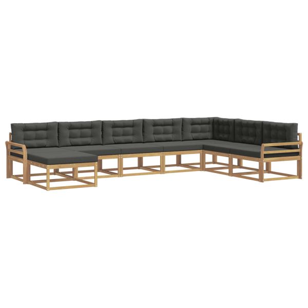 Комплект дивани за открито 8 pcs Бяло и антрацит