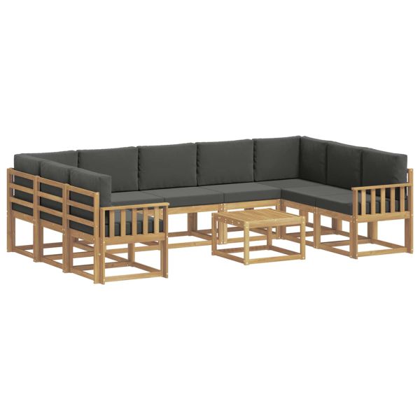 Комплект дивани за открито 10 pcs Бяло и антрацит