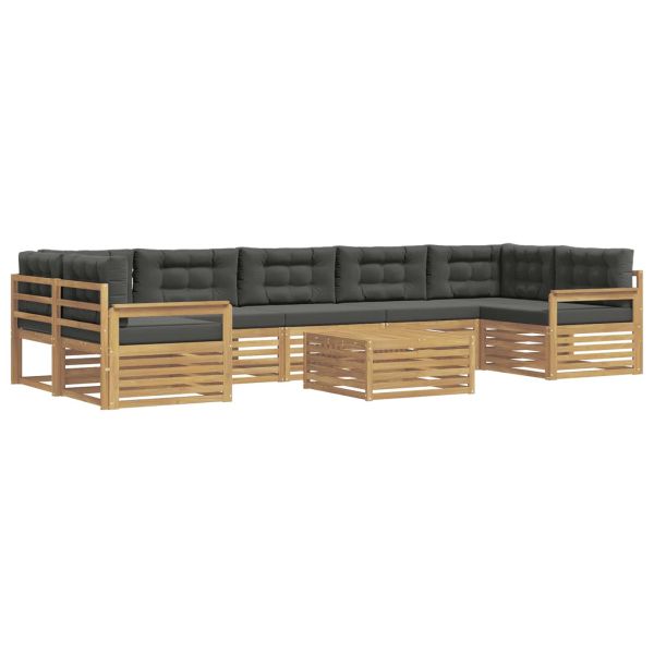 Комплект дивани за открито 8 pcs Бяло и антрацит