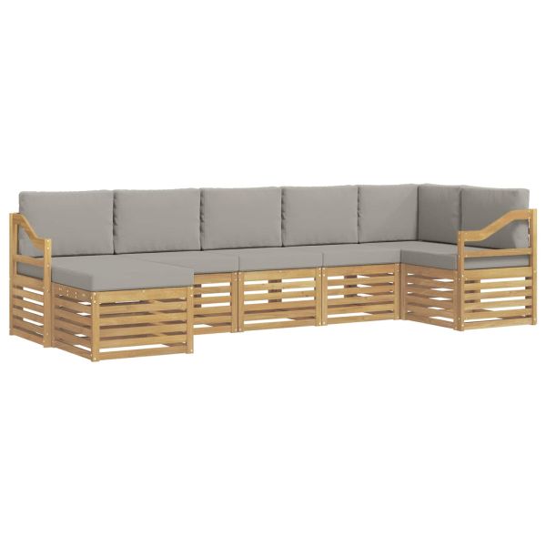 Комплект дивани за открито 7 pcs Бяло и светлосиво