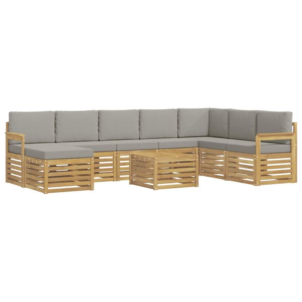 Комплект дивани за открито 7 pcs Бяло и светлосиво