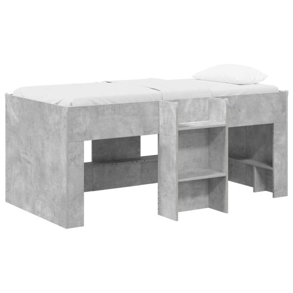 Легло за деца с висока рамка 2 pcs Бетон 163 x 101,1 x 68,5 см