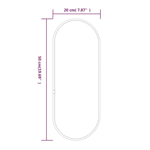 Стенно огледало черно 50x20 см овално