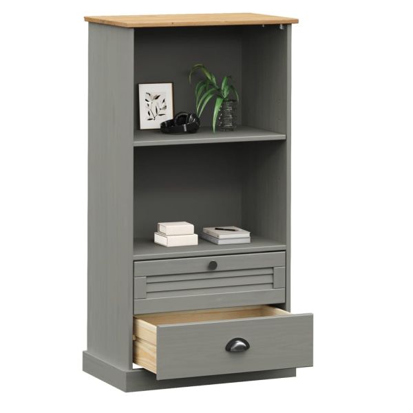 Етажерка за книги VIGO сива 60x35x114,5 см бор масив
