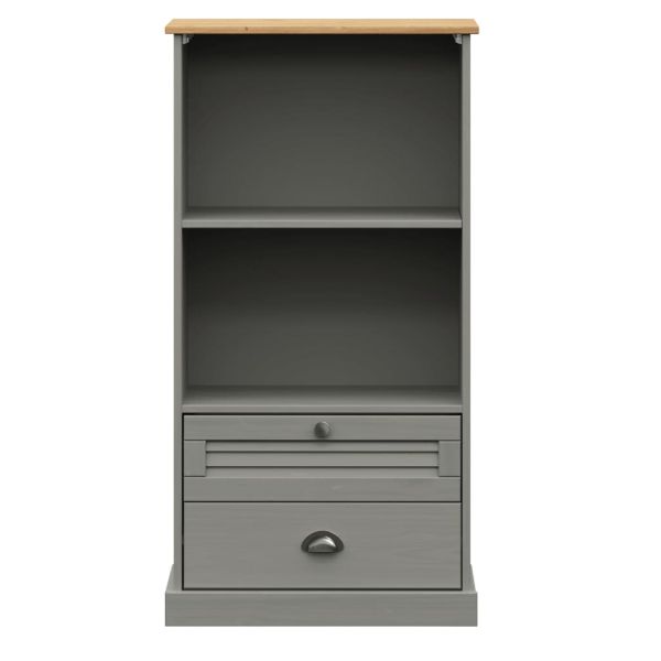 Етажерка за книги VIGO сива 60x35x114,5 см бор масив