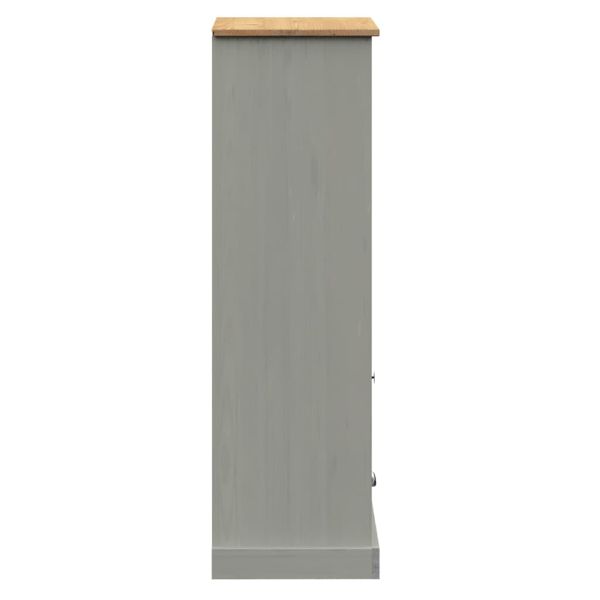 Етажерка за книги VIGO сива 60x35x114,5 см бор масив