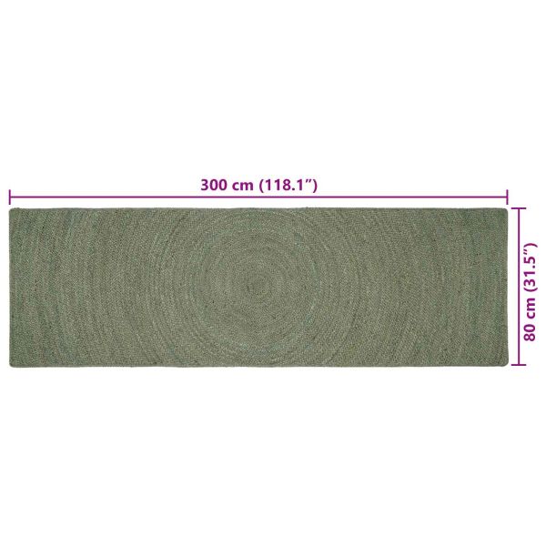 Килими за помещение Маслиненозелено 80 x 300 cm юта