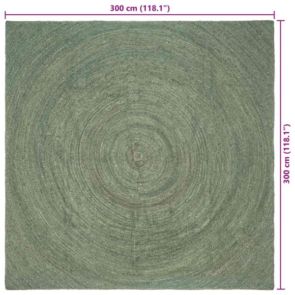 Килими за помещение Маслиненозелено 300 x 300 cm юта