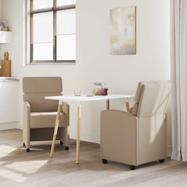 Столове с Колела 2 pcs Капучино 58 x 65 x 98 см Изкуствена
