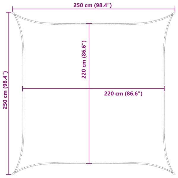 Слънчево платно за сянка Светлосив и бял 2,5 x 2,5 m