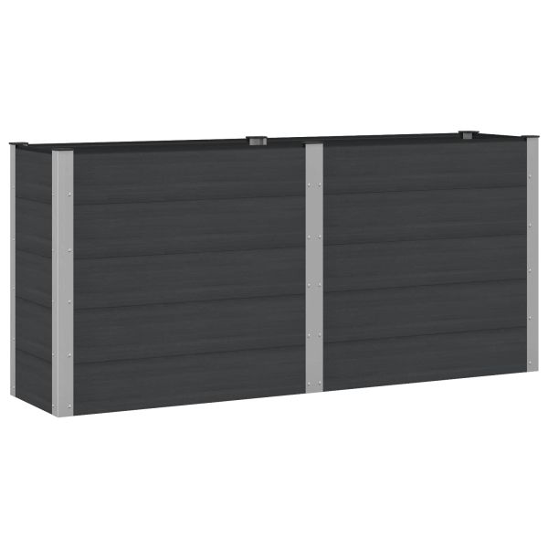 Градинска повдигната леха Черно 200 x 50 x 91 cm