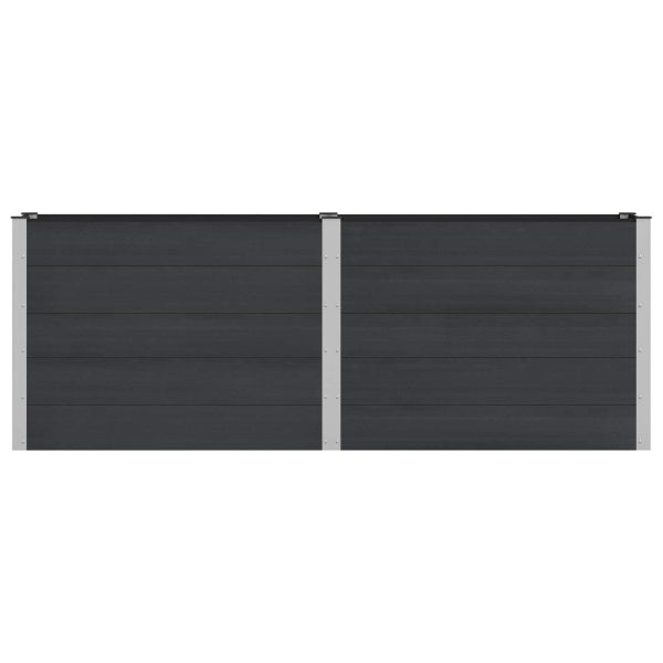 Градинска повдигната леха Черно 250 x 50 x 91 см