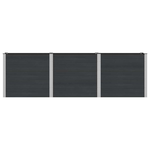 Градинска повдигната леха Черно 300 x 50 x 91 cm