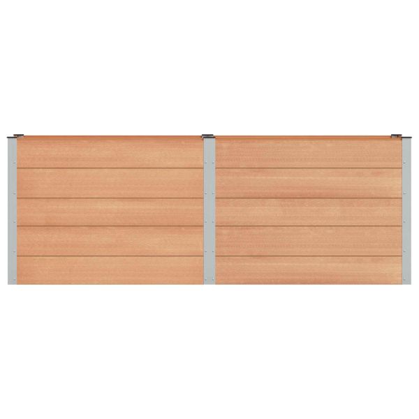 Градинска повдигната леха Кафяво 250 x 50 x 91 см