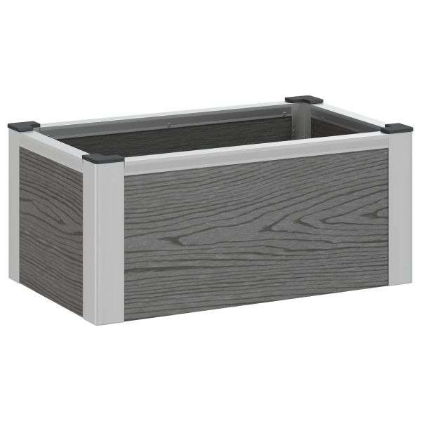 Градинска повдигната леха Сиво 50 x 30 x 22 см WPC и алуминий