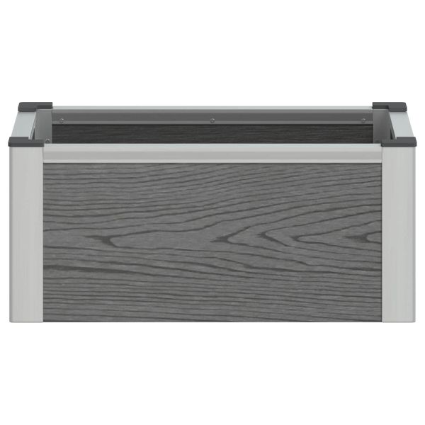 Градинска повдигната леха Сиво 50 x 30 x 22 см WPC и алуминий