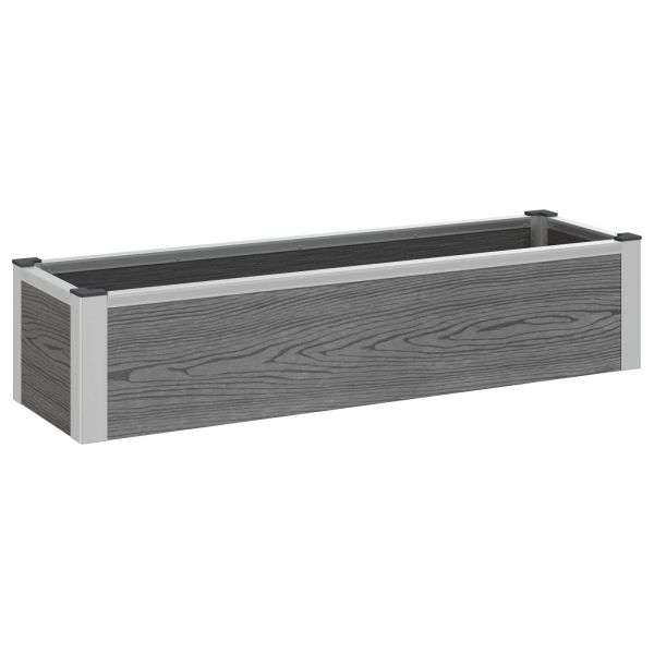 Градинска повдигната леха Сиво 100 x 30 x 22 см WPC и алуминий