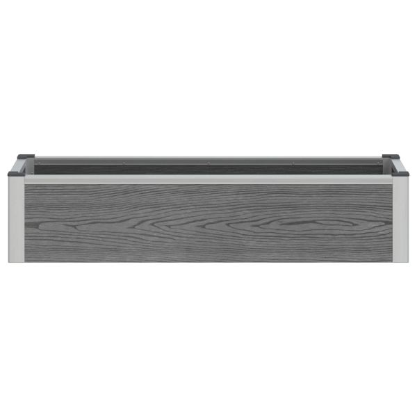 Градинска повдигната леха Сиво 100 x 30 x 22 см WPC и алуминий