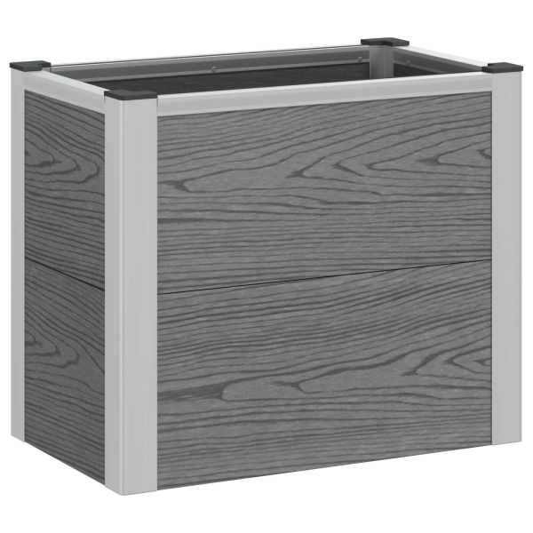 Градинска повдигната леха Сиво 50 x 30 x 22 см WPC и алуминий