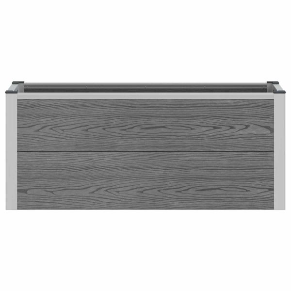 Градинска повдигната леха Сиво 100 x 30 x 22 см WPC и алуминий