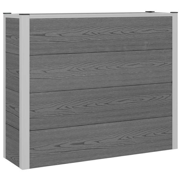 Градинска повдигната леха Сиво 100 x 30 x 22 см WPC и алуминий