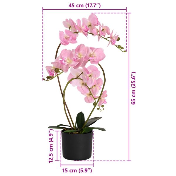 Изкуствен орхидей с саксия Розово 45 x 15 x 65 см
