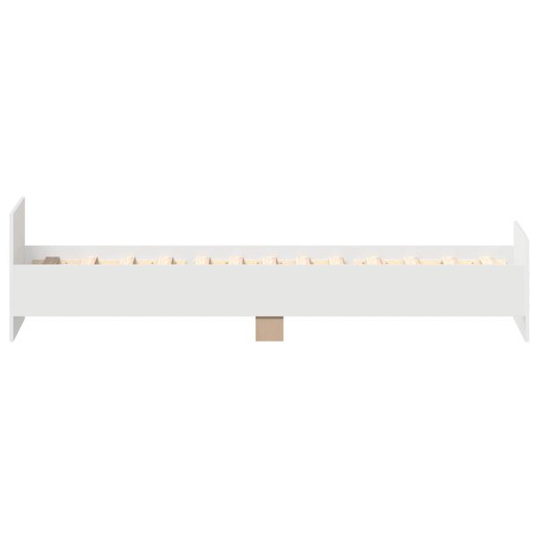 Леглова рамка с табла Бяло 80 x 200 cm Инженерна дървесина