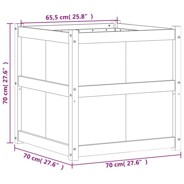 Градинска кашпа 70x70x70 см импрегниран бор