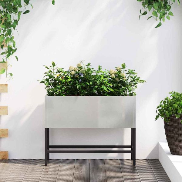 Повдигната градинска саксия Сребрист 60 x 26 x 45 см