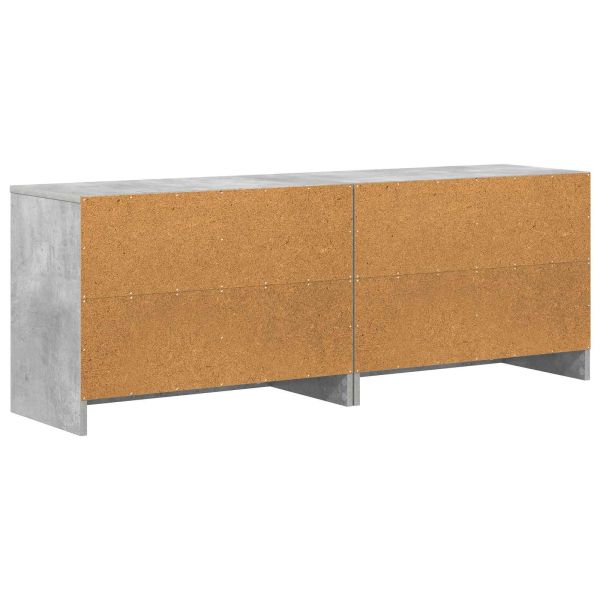 Шкаф за легло с рафт 2 pcs Бетонно сиво 66 x 33 x 48 см